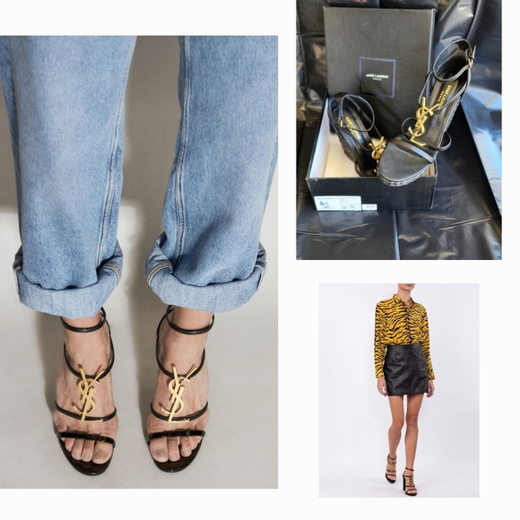 YSL Cassandra Espadrille Wedge Sandals - Picture 1 of 2